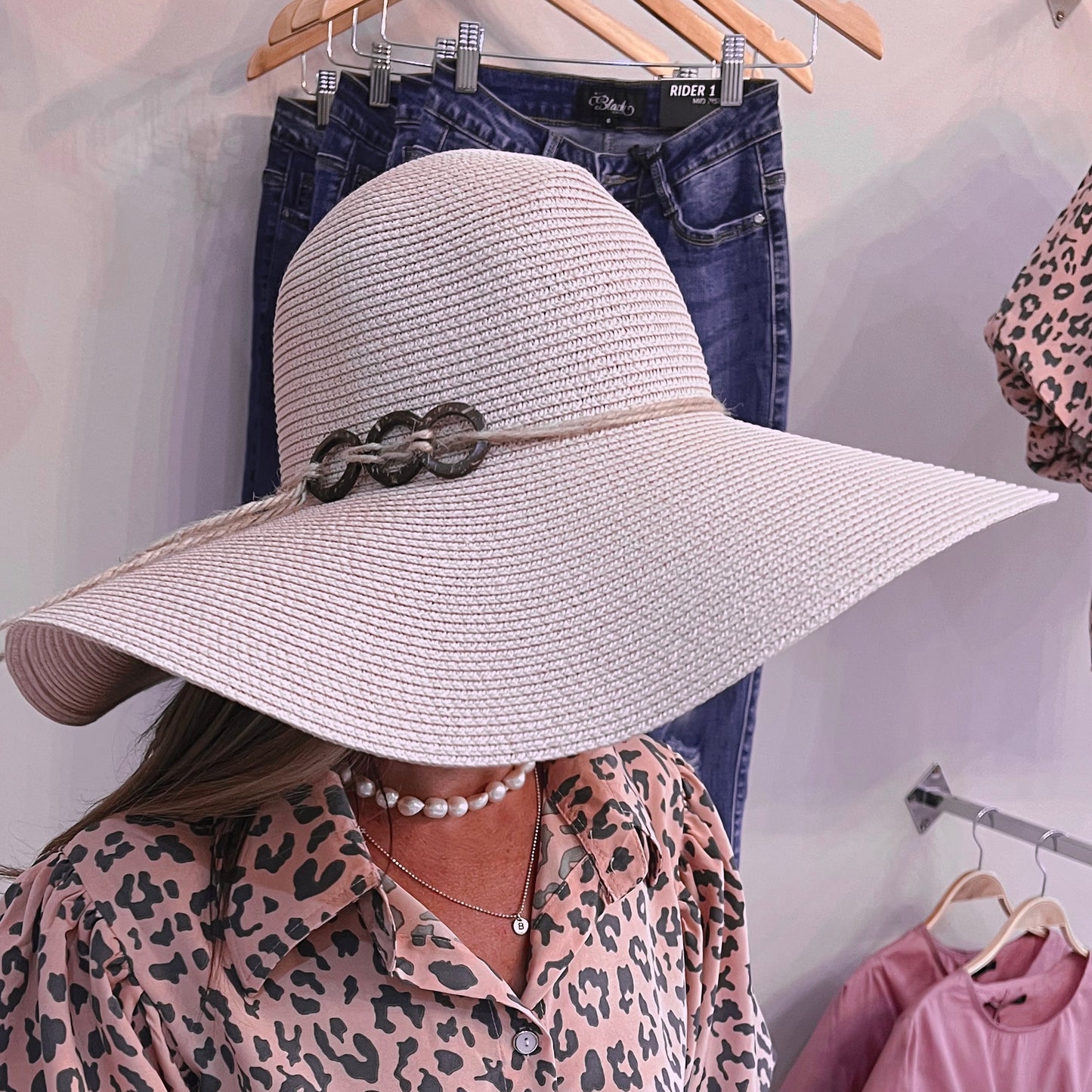 Pink Wide Brim Hat