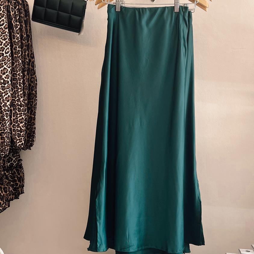 Green Satin Skirt