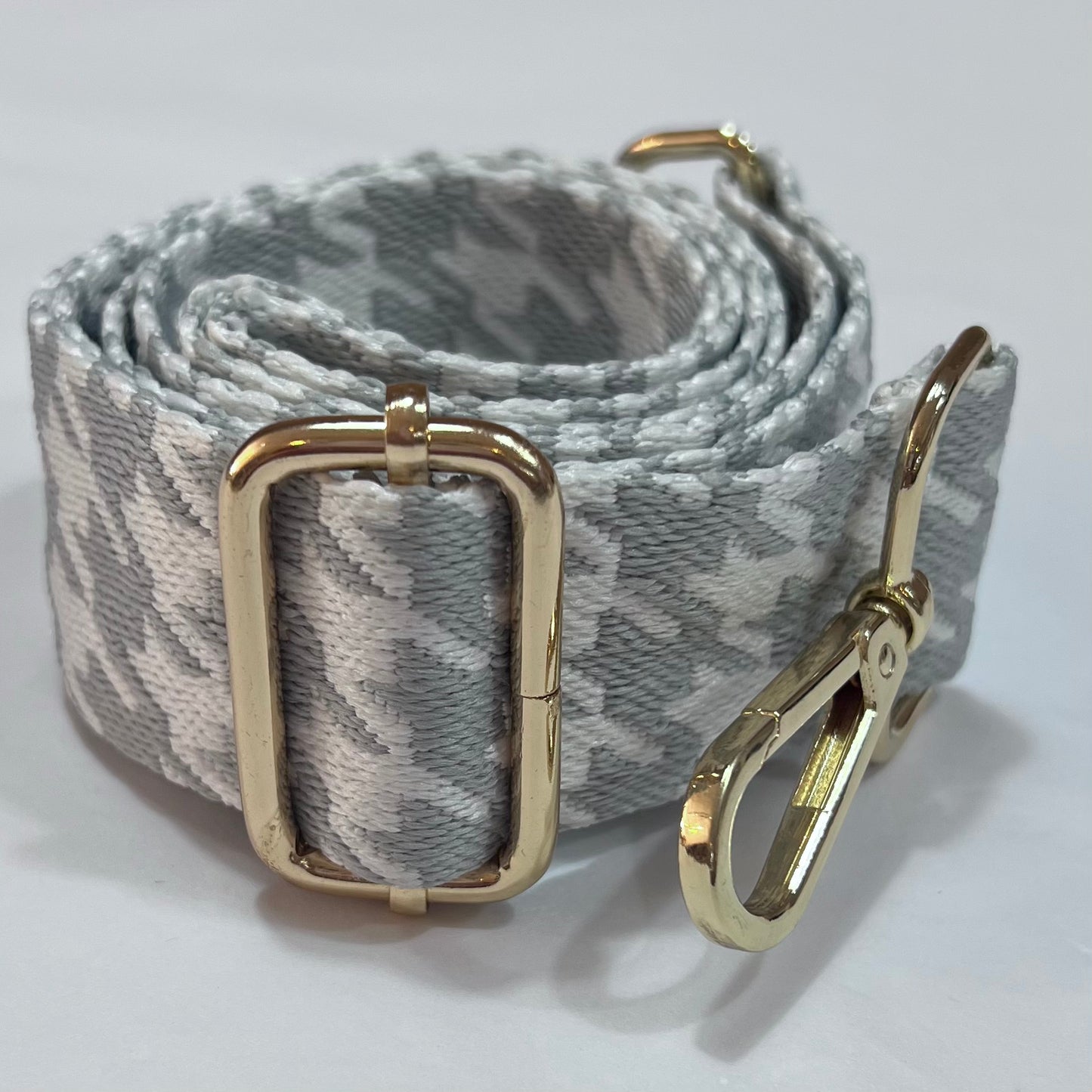 Houndstooth bag strap Grey