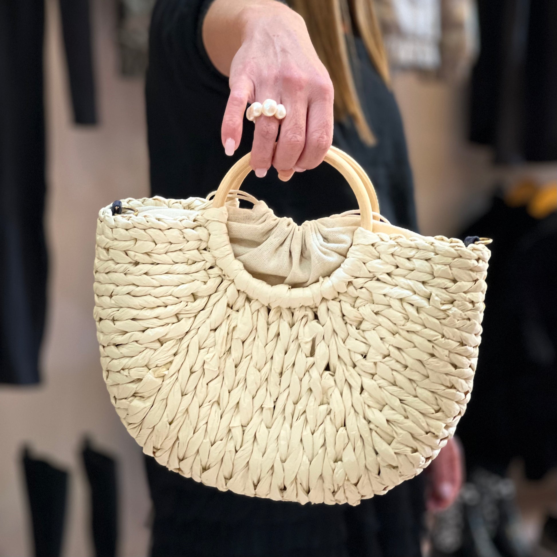 Half moon Straw Bags