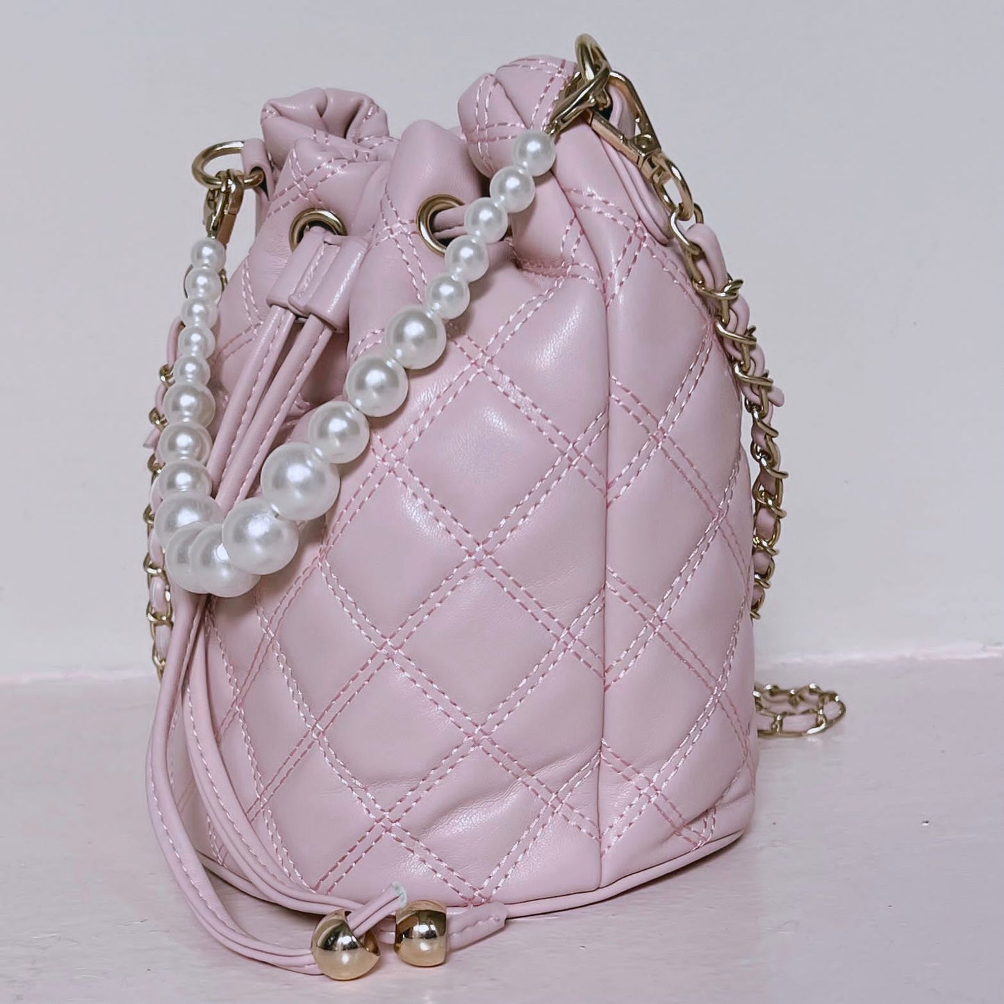 Pink Pearl Strap Bag