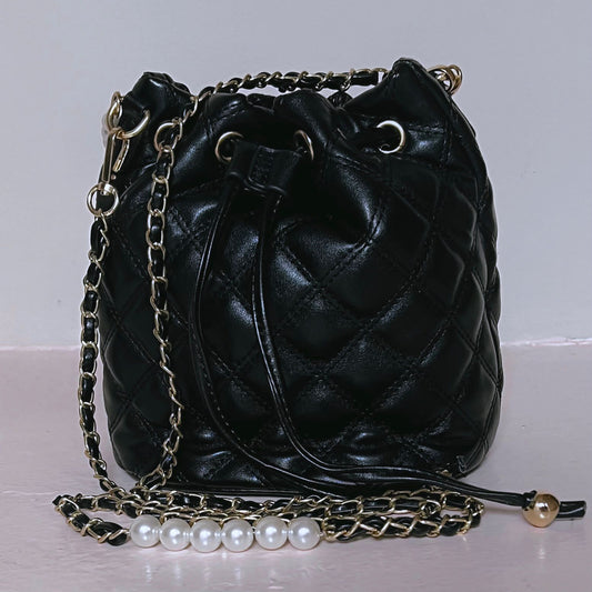 Black Pearl Strap Bag
