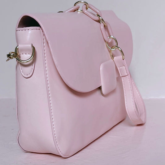 Pink Square Clip Bag