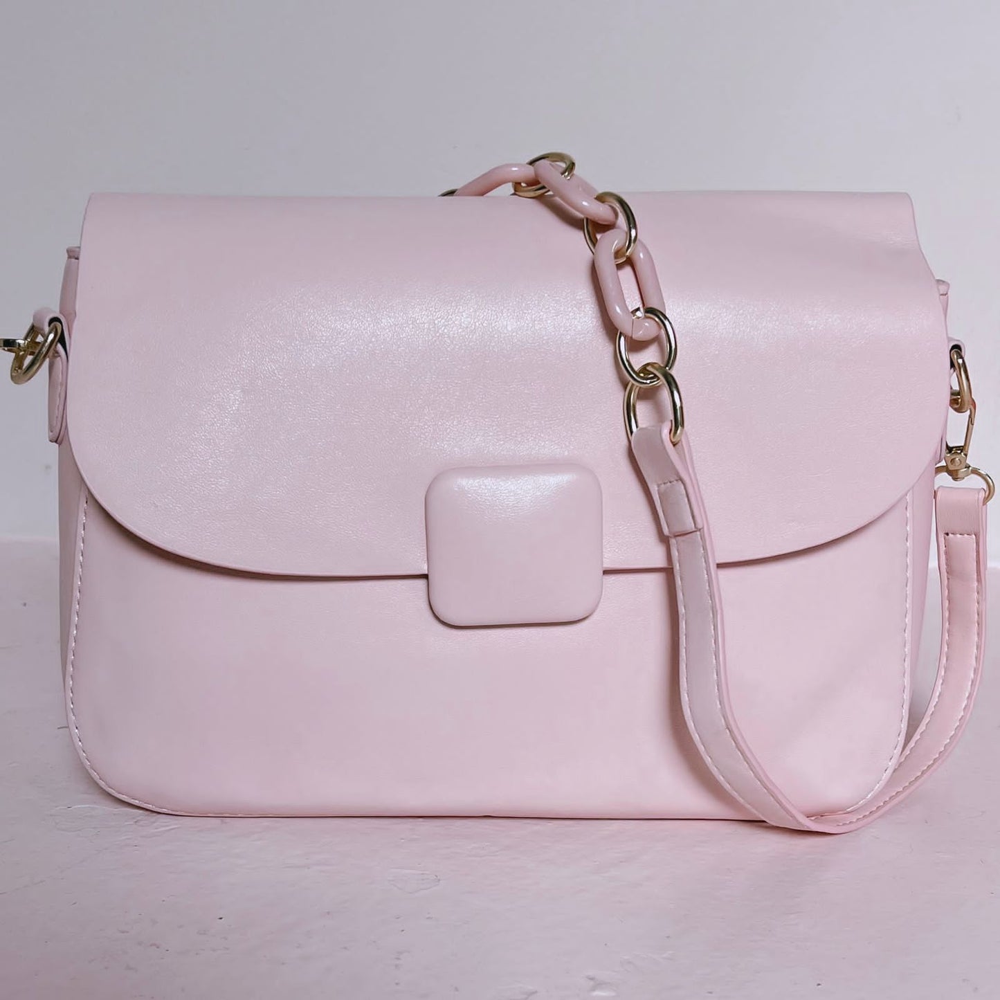 Pink Square Clip Bag