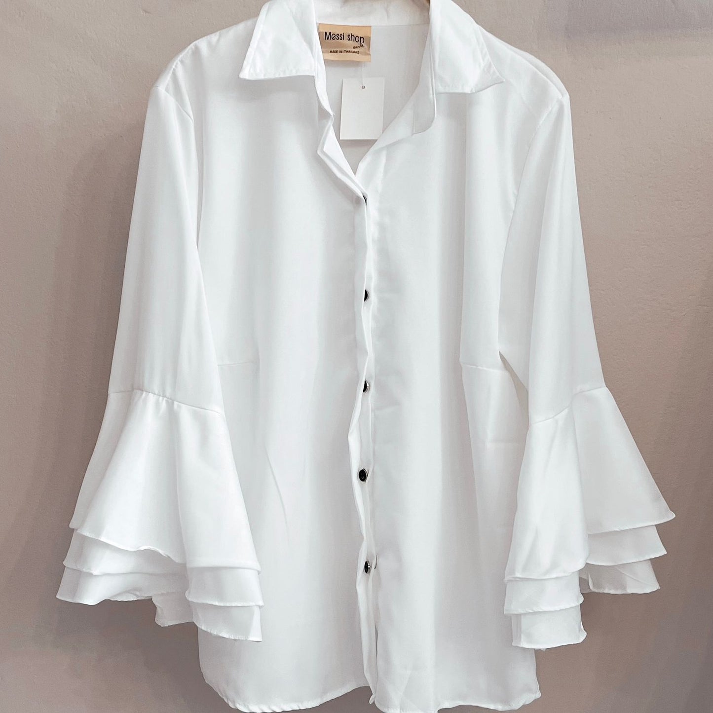 White Flare Cuff Shirt